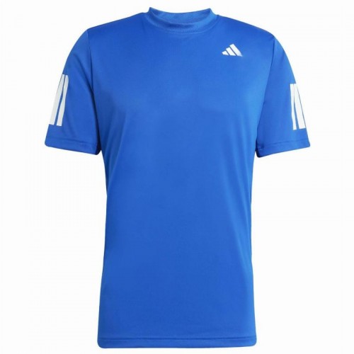 Adidas Club 3 Stripes Blu Reale Maglietta Bianca Adidas Club 3 Stripes Blu Reale Maglietta Bianca