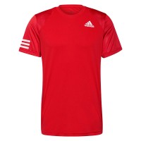 T-shirt Adidas Club 3 Stripes Red - Barata Oferta Outlet