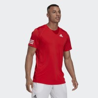 T-shirt Adidas Club 3 Stripes Red - Barata Oferta Outlet