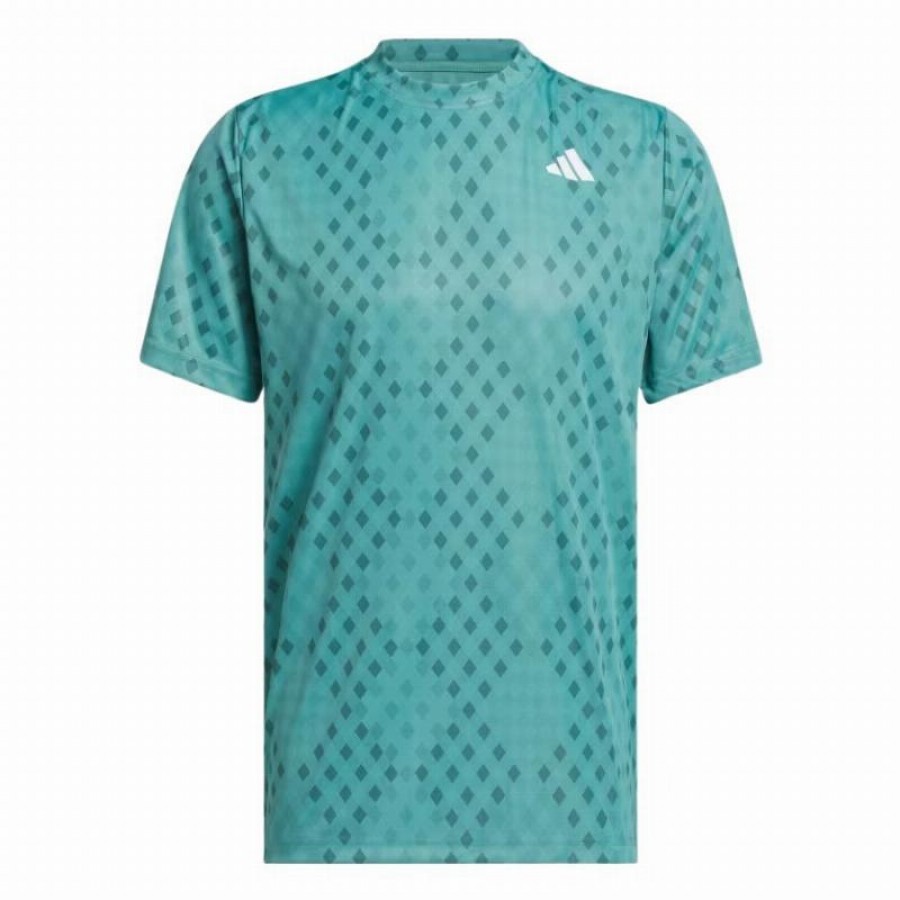 Camiseta Adidas Club Graphic Azul Teal  Oferta + Barato