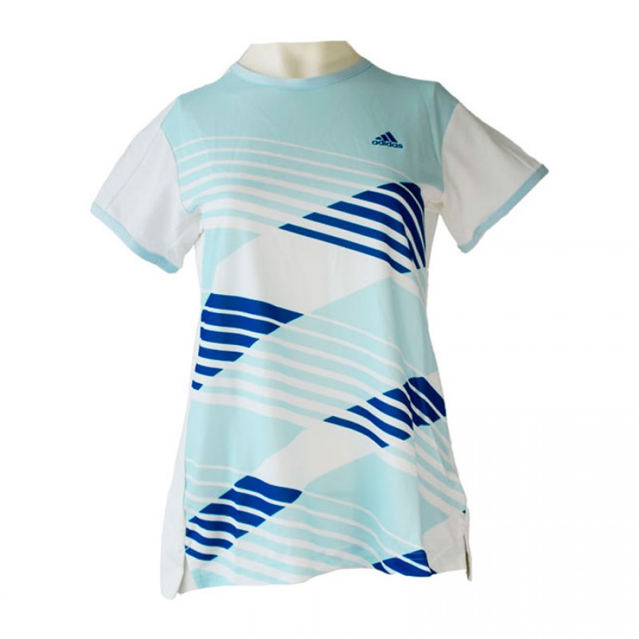 Camiseta Adidas Club Tee Blanco Azul Mujer