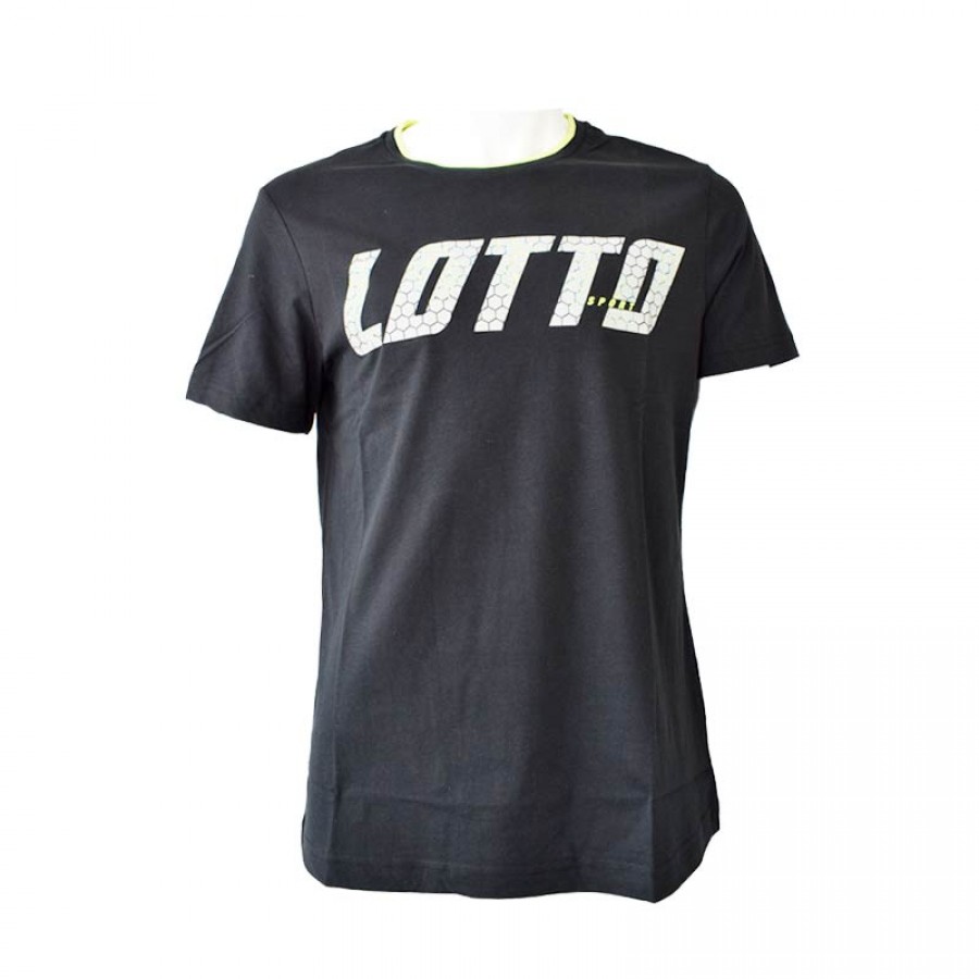 T-shirt noir Algodon Lotto Logo III