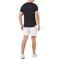 Camiseta Asics Club Negro Blanco - Barata Oferta Outlet