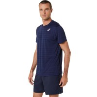 T-shirt Asics Court Stripe Marine Preto