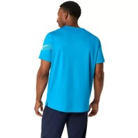 Camiseta Asics Icon SS Blu Branco Creme