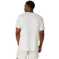 Asics Icon SS Top White Cream Green T-Shirt