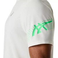 Asics Icon SS Top White Cream Green T-Shirt