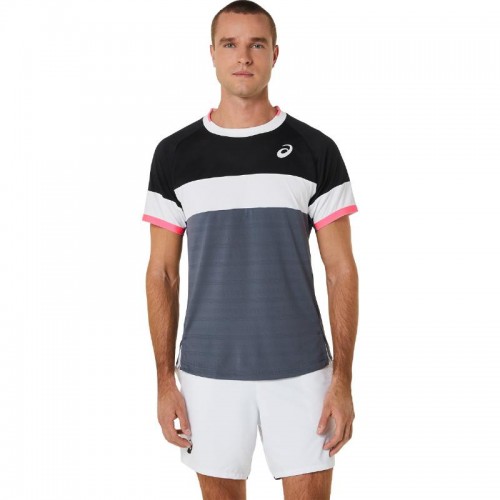 Camiseta Asics Match SS Top Negro Gris Camiseta Asics Match SS Top Negro Gris