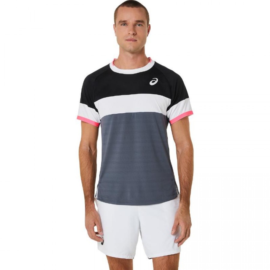 Camiseta Asics Match SS Top Preto Cinza