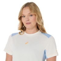 Camiseta Feminina Asics Padel Court Cream  Oferta + Barato