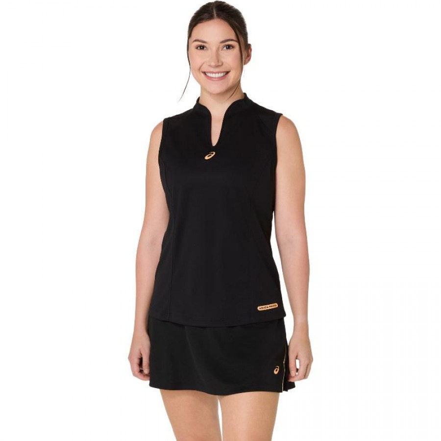 Camiseta Feminina Asics Padel Court Preta  Oferta + Barato