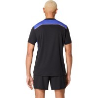 Camiseta Asics Padel Court SS Top Negro Azul Cobalto  Oferta + Barato