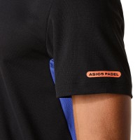 Camiseta Asics Padel Court SS Top Negro Azul Cobalto  Oferta + Barato