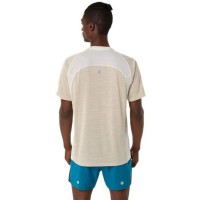 Camiseta Asics Road SS Top Crema
