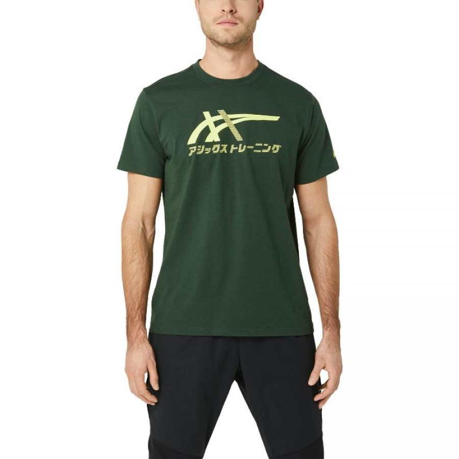 Camiseta Asics Tiger Green Forest Amarelo