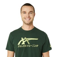 Camiseta Asics Tiger Verde Bosque Amarillo