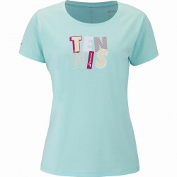Camiseta Babolat Exercice Message Azul Claro Mujer