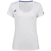 Camiseta Babolat Joga Capsleeve Blanco Azul Junior