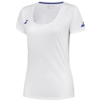 Camiseta Babolat Joga Capsleeve Blanco Azul Junior