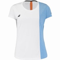 Camiseta Babolat Joga Capsleeve Blanco Naranja Junior