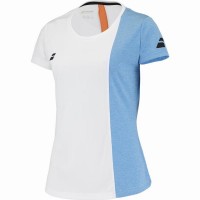 Camiseta Babolat Joga Capsleeve Blanco Naranja Junior