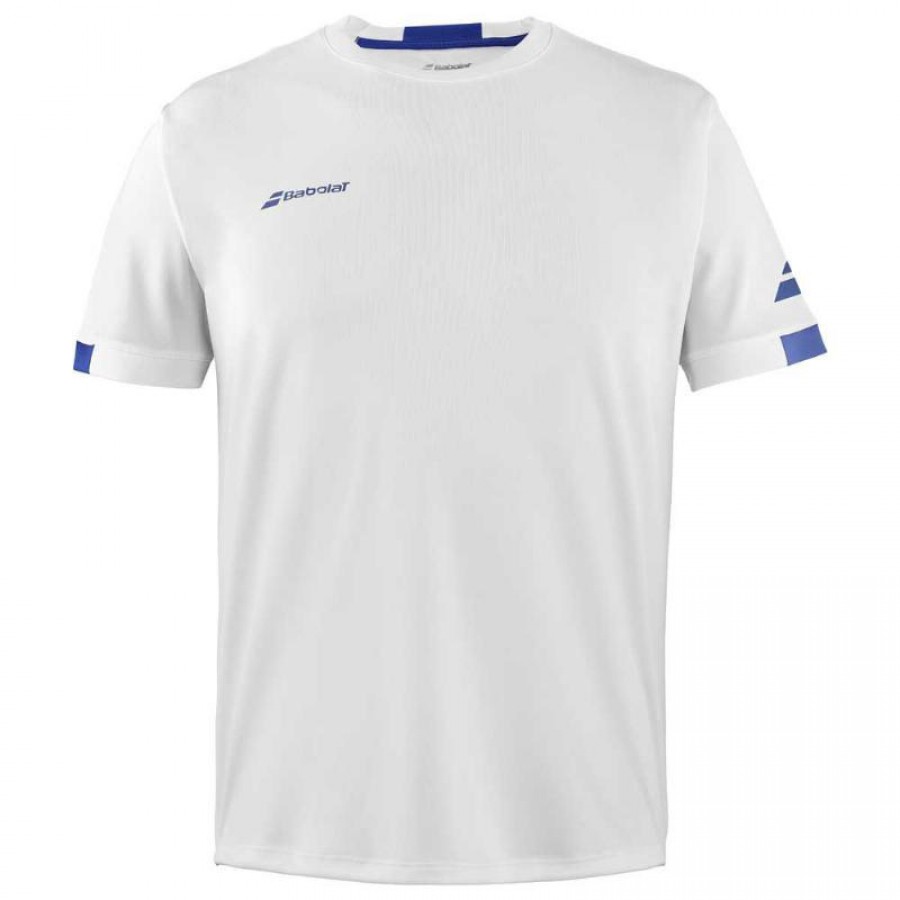T-shirt Babolat Play Crew Blanc Bleu