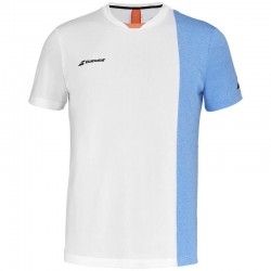 T-shirt Babolat Play Crew Blanc Bleu Orange