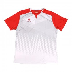 Camiseta escolar Cartri Branco Cinza Vermelho