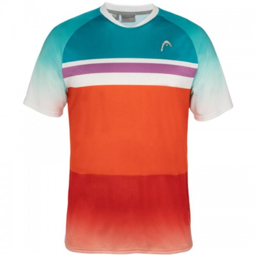 Camiseta Head Performance Paris Naranja Azul Royal Camiseta Head Performance Paris Naranja Azul Royal