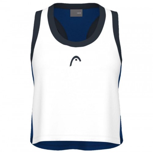 Camiseta Head Play Top Corto Blanco Azul Royal Mujer Camiseta Head Play Top Corto Blanco Azul Royal Mujer