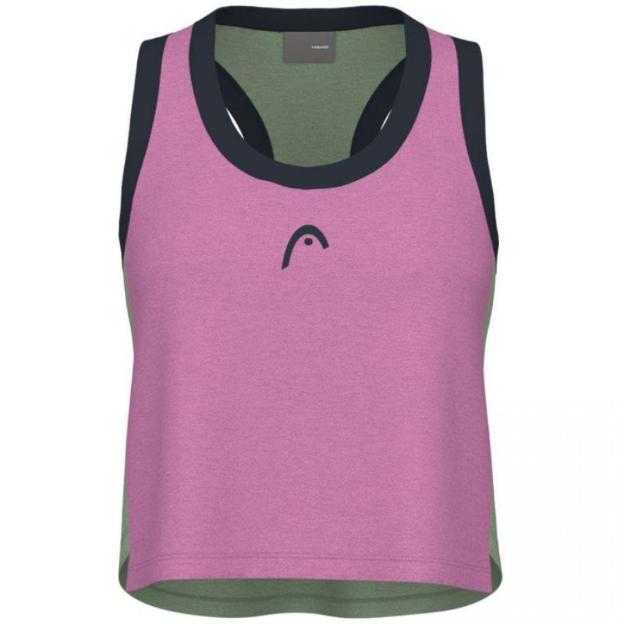 Camiseta Head Play Crop Top Rosa Verde Mujer  Oferta + Barato