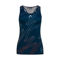 T-shirt Head Play Stampa Padel Blu Scuro Donna