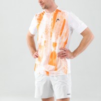 Head Tech T-shirt Orange Print