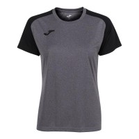 Camiseta feminina preta Joma Academy IV Grey Melange