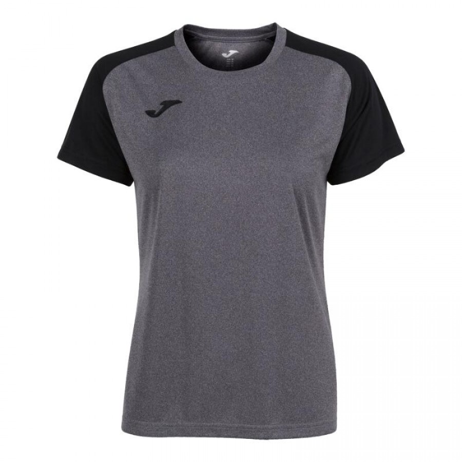 Camiseta feminina preta Joma Academy IV Grey Melange