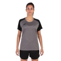 Camiseta feminina preta Joma Academy IV Grey Melange