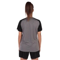Camiseta feminina preta Joma Academy IV Grey Melange