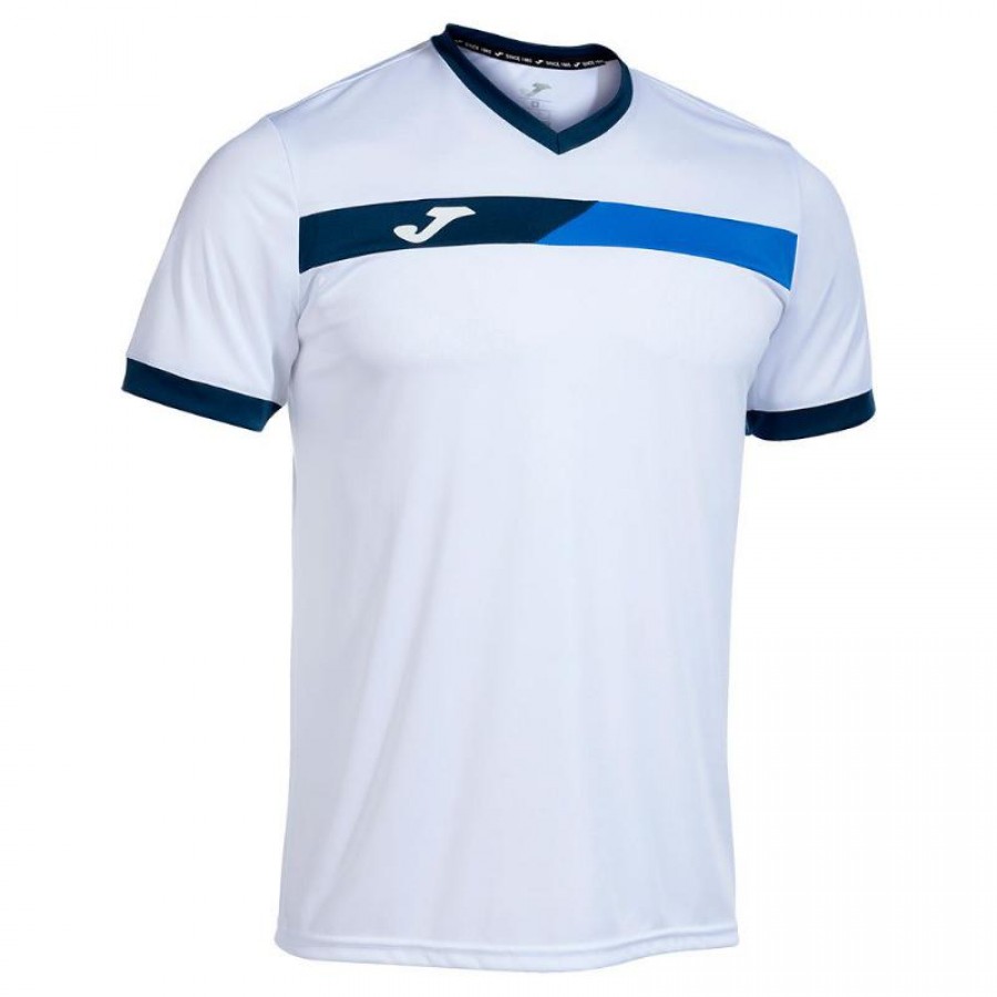 Camiseta Joma Court Blanco Royal Marino