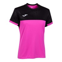 Camiseta Joma Montreal Rosa Preta para Mulheres  Oferta + Barato