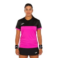 Camiseta Joma Montreal Rosa Preta para Mulheres  Oferta + Barato