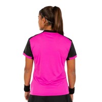 Camiseta Joma Montreal Rosa Preta para Mulheres  Oferta + Barato
