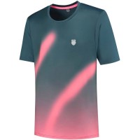 Camiseta Kswiss Hypercourt Print Crew 5 Verde Petroleo Rosa  Offer + Cheap