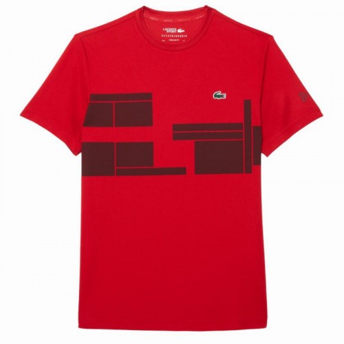 Lacoste Novak Djokovic T-Shirt Ultra Dry Rouge Bourgogne Lacoste Novak Djokovic T-Shirt Ultra Dry Rouge Bourgogne