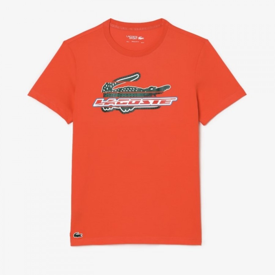 T-shirt Lacoste Sport Algodon Ecologico Orange   Offre - Pas cher