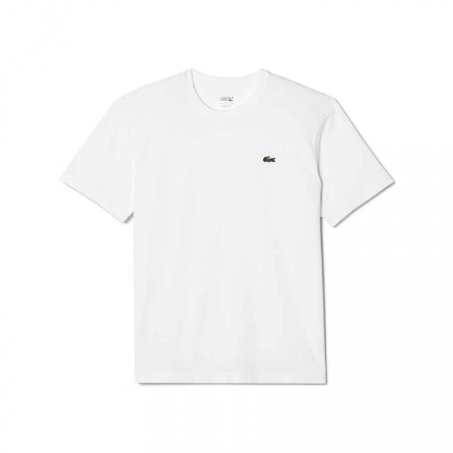 T-shirt Lacoste Sport Ricamo Blanco Logo Verde