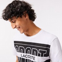 Maglietta Lacoste Sport Logo Blanco Nero