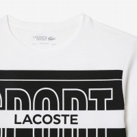 Maglietta Lacoste Sport Logo Blanco Nero