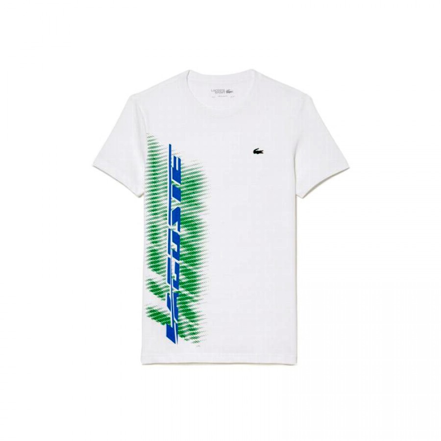 Camiseta Lacoste Sport Marca Contraste Blanco  Oferta + Barato