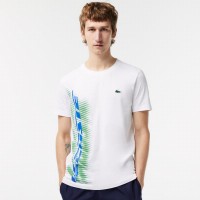 Camiseta Lacoste Sport Marca Contraste Blanco  Oferta + Barato