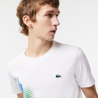 T-shirt Lacoste Sport Brand Contrast Blanc